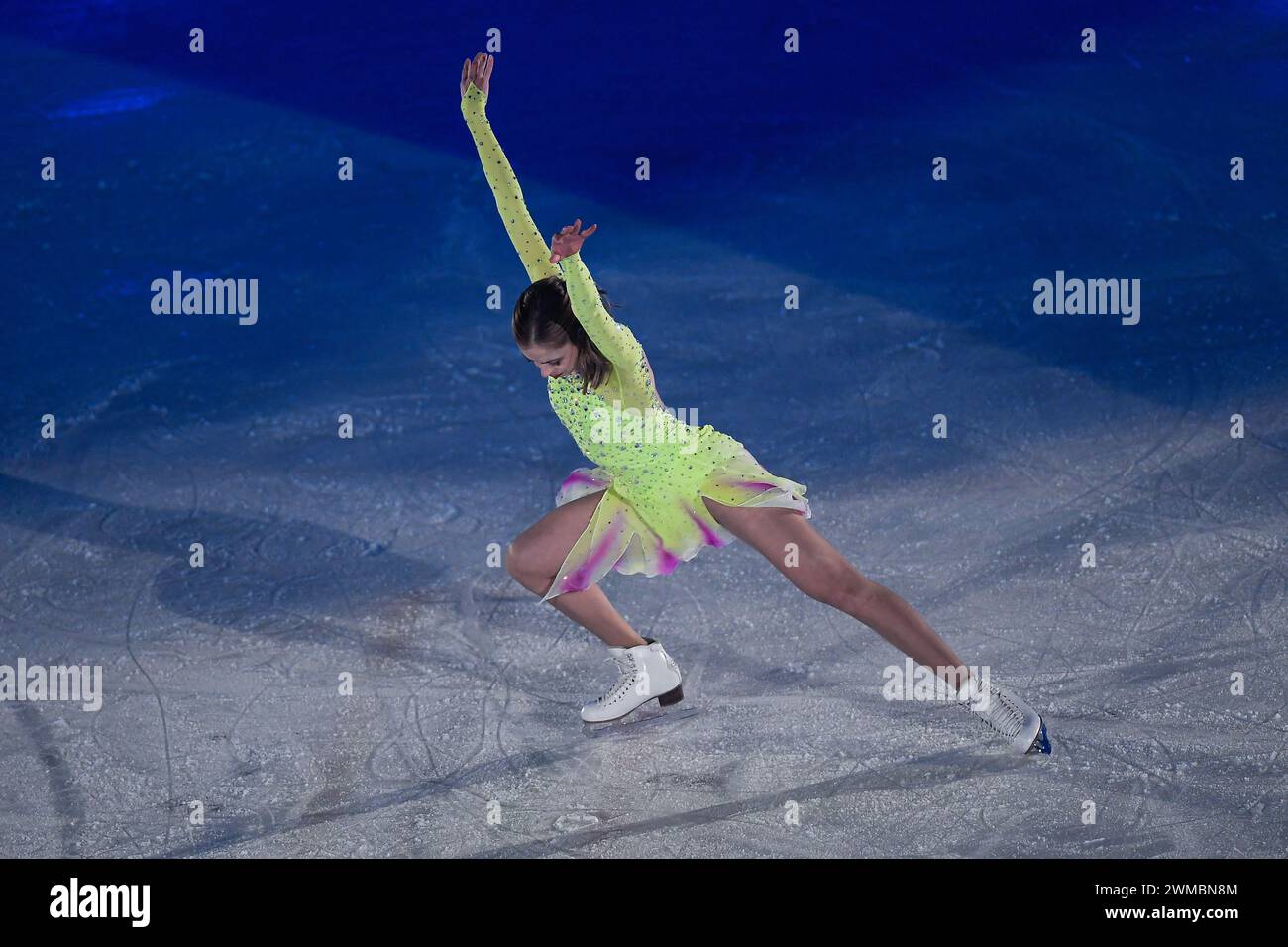 Turin, Italien. Februar 2024. Italien, Turin 24 Februar 2024 PalaVela „Lights on U“ Show für die Winterspiele der Universität Turin 2025 Carolina Kostner (Foto: Tonello Abozzi/Pacific Press) Credit: Pacific Press Media Production Corp./Alamy Live News Stockfoto