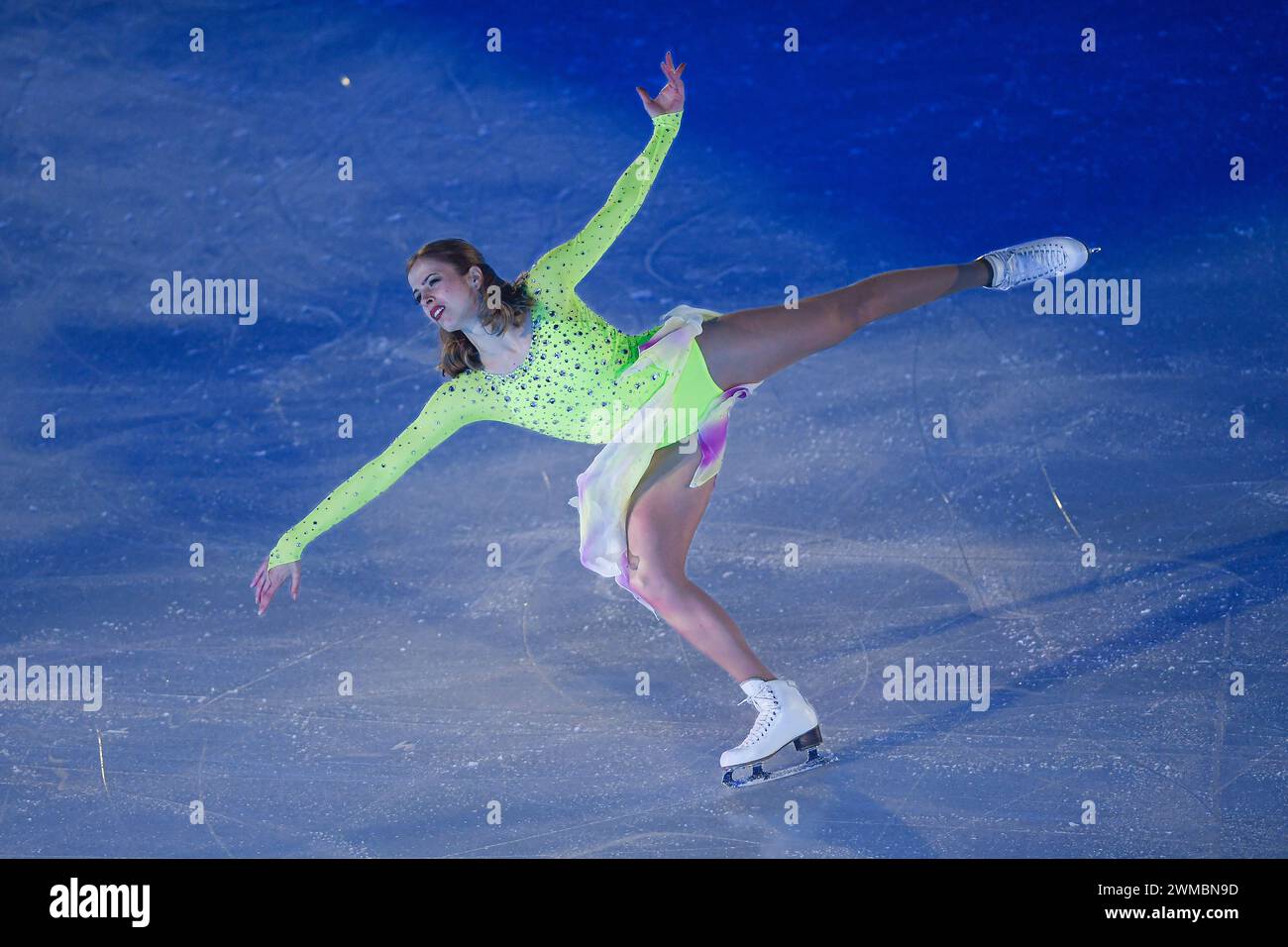 Turin, Italien. Februar 2024. Italien, Turin 24 Februar 2024 PalaVela „Lights on U“ Show für die Winterspiele der Universität Turin 2025 Carolina Kostner (Foto: Tonello Abozzi/Pacific Press) Credit: Pacific Press Media Production Corp./Alamy Live News Stockfoto