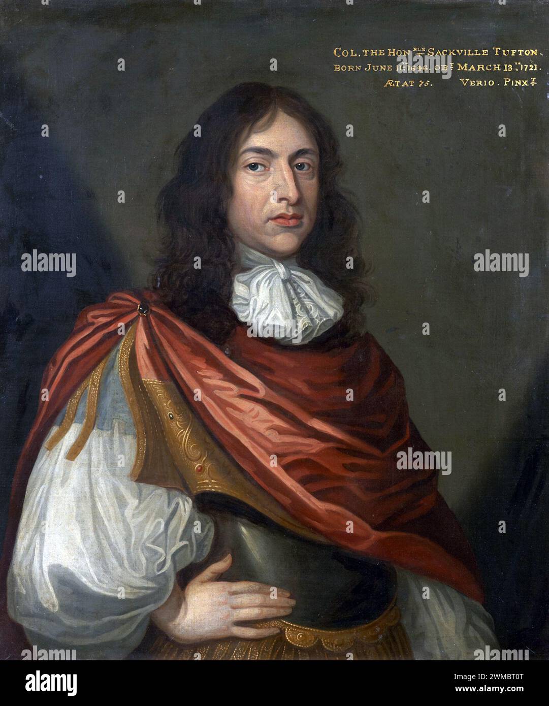 Colonel Tufton, Colonel Sackville Tufton (1646–1721) Colonel the Honourable Sackville Tufton (1646–1721) Gemälde von Antonio Verrio Stockfoto Colonel Tufton, Colonel Sackville Tufton (1646–1721) Colonel the Honourable Sackville Tufton (1646–1721) Gemälde von Antonio Verrio Stockfoto