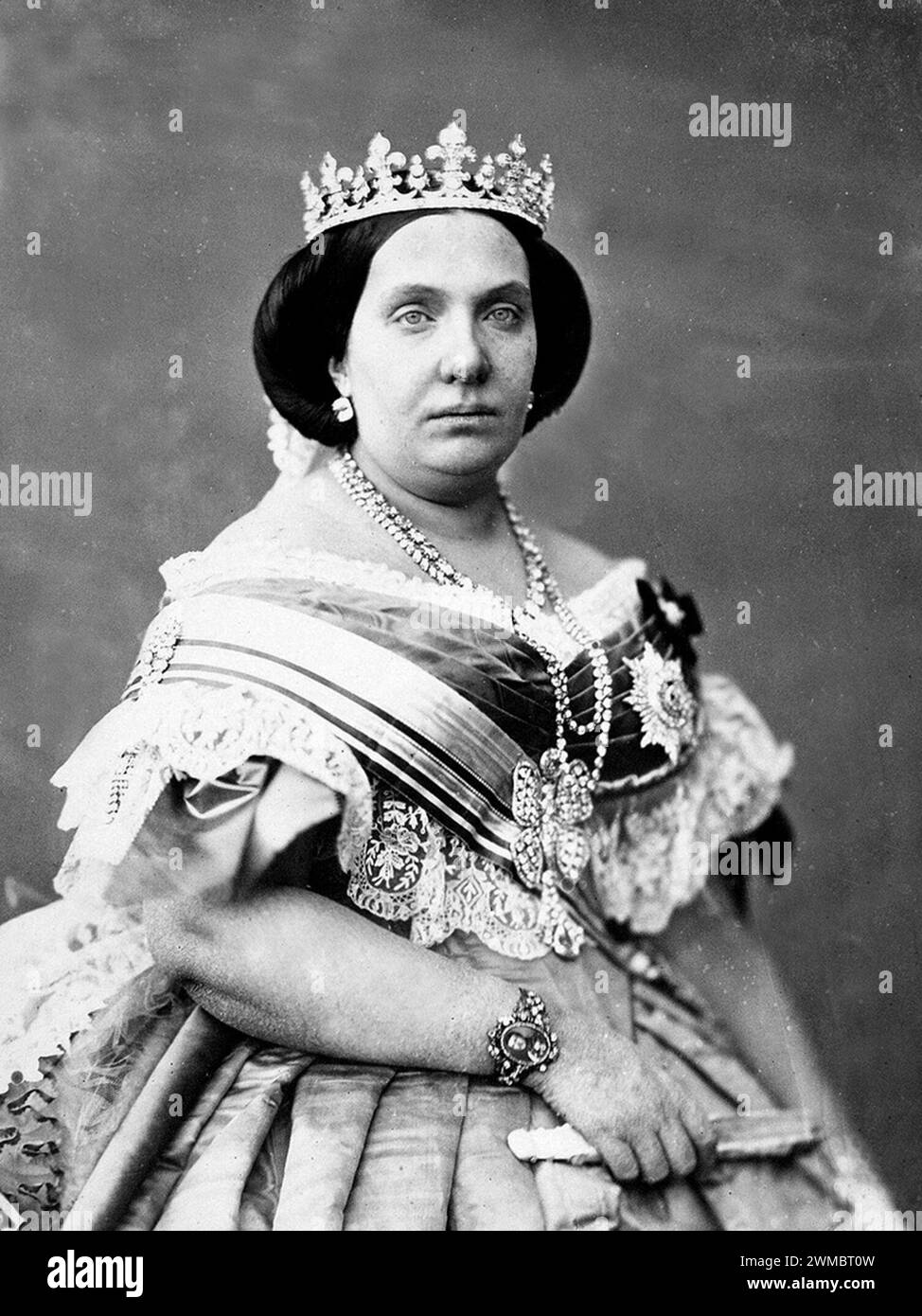 Königin Isabella II. (1830–1904) Königin von Spanien 1833–1868. Stockfoto