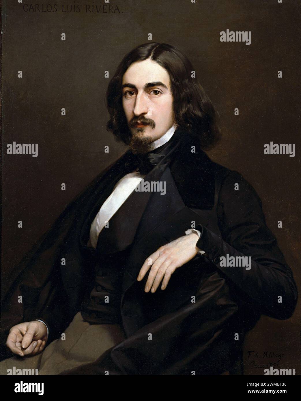 Carlos Luis de Ribera y Fieve (1815–1891) spanischer Maler, Porträt von Carlos Luis de Ribera y Fieve von Federico de Madrazo Stockfoto Carlos Luis de Ribera y Fieve (1815–1891) spanischer Maler, Porträt von Carlos Luis de Ribera y Fieve von Federico de Madrazo Stockfoto