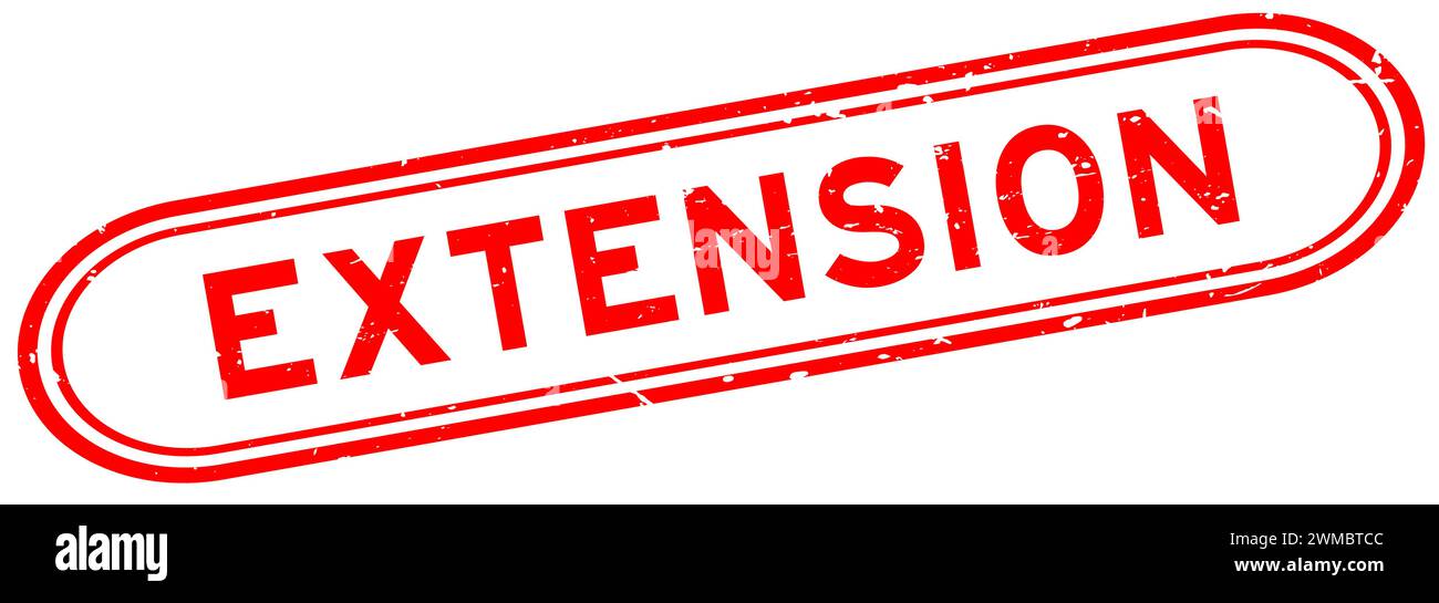 Grunge rote Verlängerung Wort Gummi Siegel Stempel auf weißem Hintergrund Stock Vektor