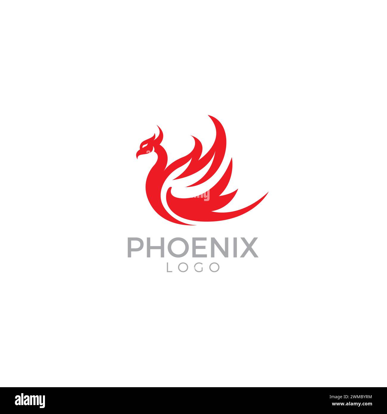 Phoenix Logo einfaches und klares Design. Illustration des Phoenix-Vektors Stock Vektor