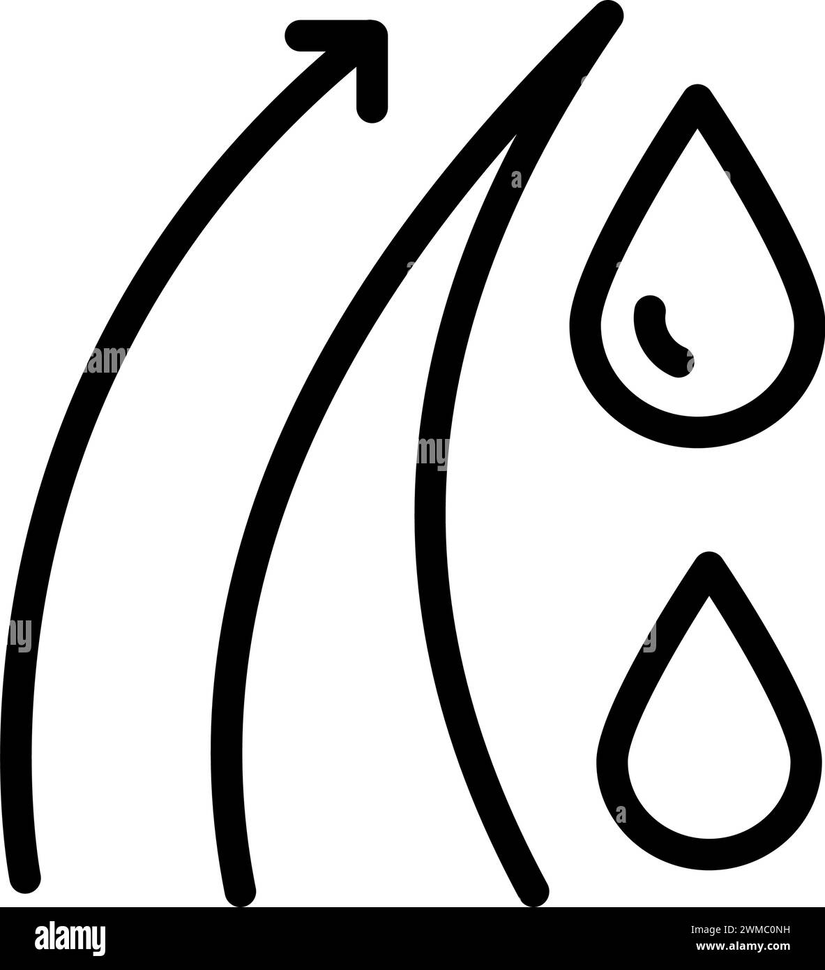 Haarpflege-Symbol, Verlustbehandlung, Feuchtigkeit spendend und anwenden Kreatin, gesunde Wurzeln, Serum für Follikel, Linie Symbol auf weiß, Vektor-Illustration. Stock Vektor