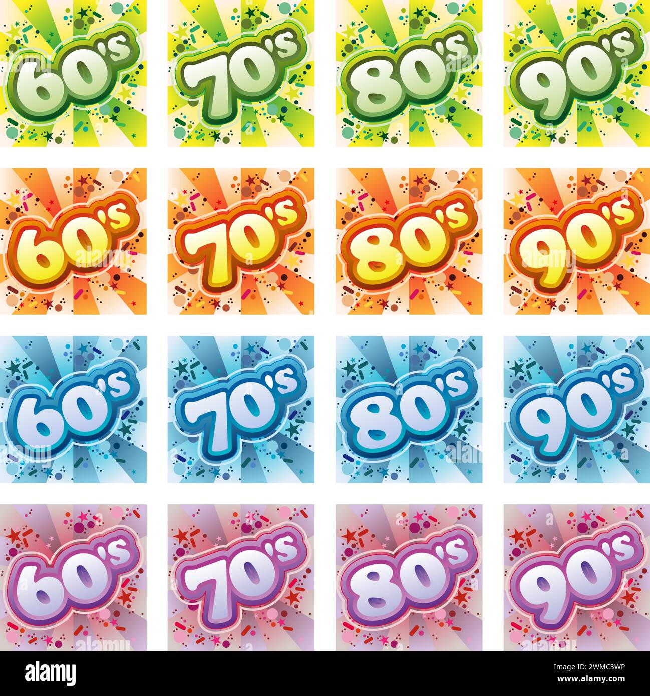 Vintage Stickerset Stock Vektor