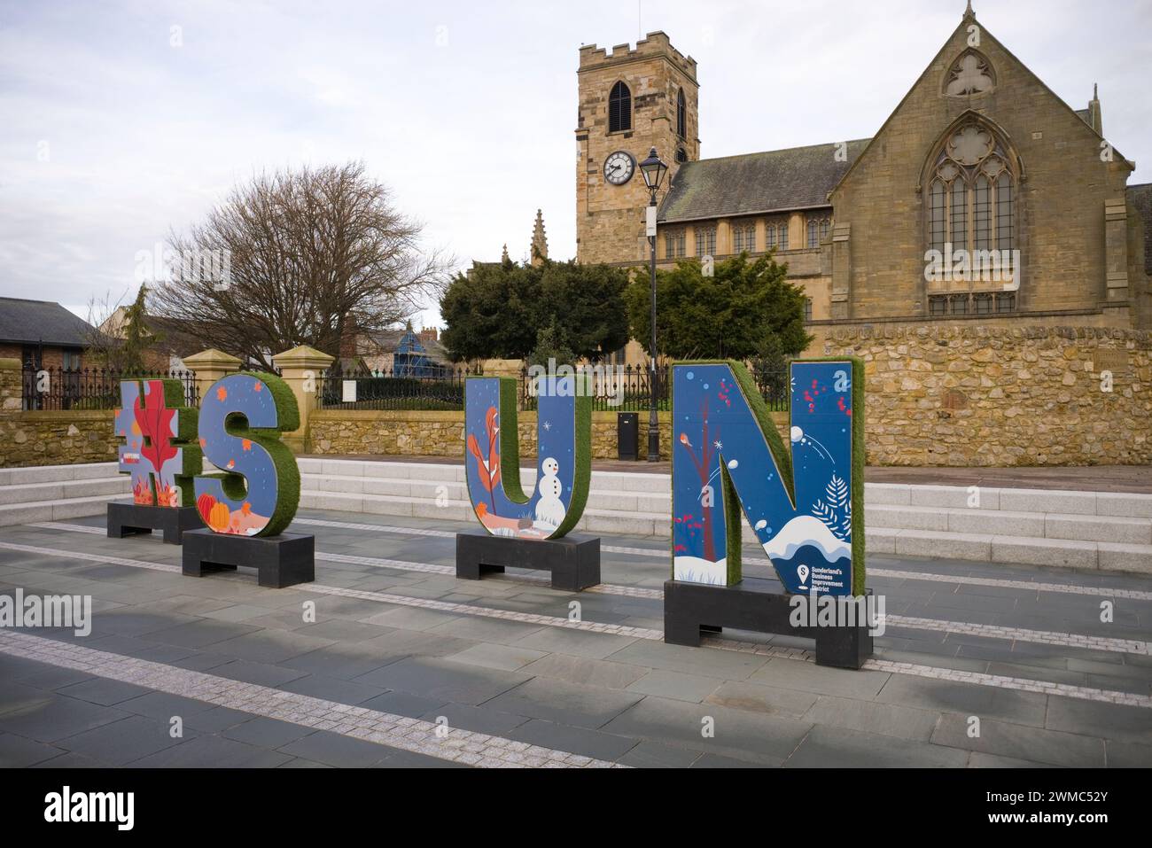 Minster Kirche St. Michaels und alle Engel im Zentrum der Stadt Sunderland Stockfoto