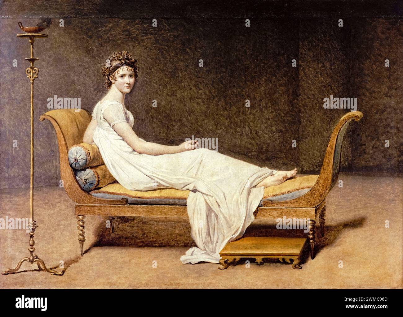 Porträt von Juliette Récamier (1777–1849) des französischen Künstlers Jacques-Louis David (1748–1825), gemalt 1800 im neoklassischen Stil. Stockfoto