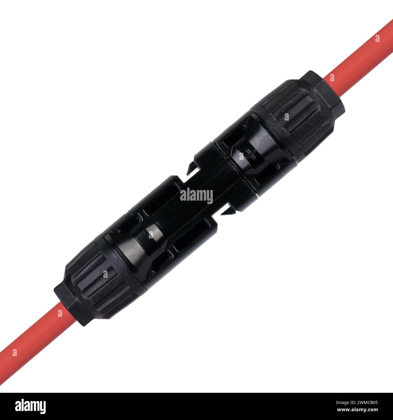 Wasserdichter Steckverbinder Mit Rotem Kabel Stockfoto