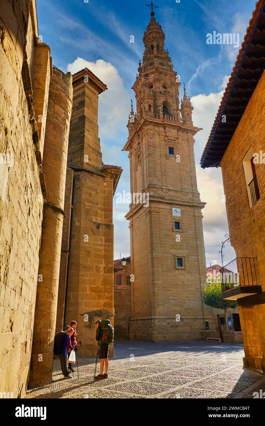 Pilger, Kathedrale, Jakobsweg, Jakobsweg, Santo Domingo de La Calzada, La Rioja, Spanien, Europa Stockfoto