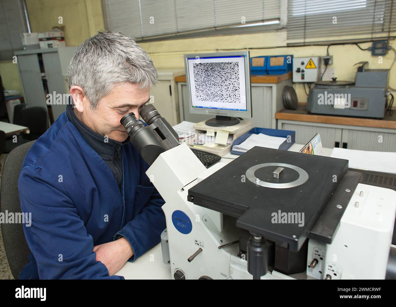 Olazabal y Huarte, SAU, ist eine Eisengießerei, die graues duktiles Eisen und spezielle Teile für Windkraftanlagen herstellt. Spanien Bilbao.vvbvanbree fotografie Stockfoto