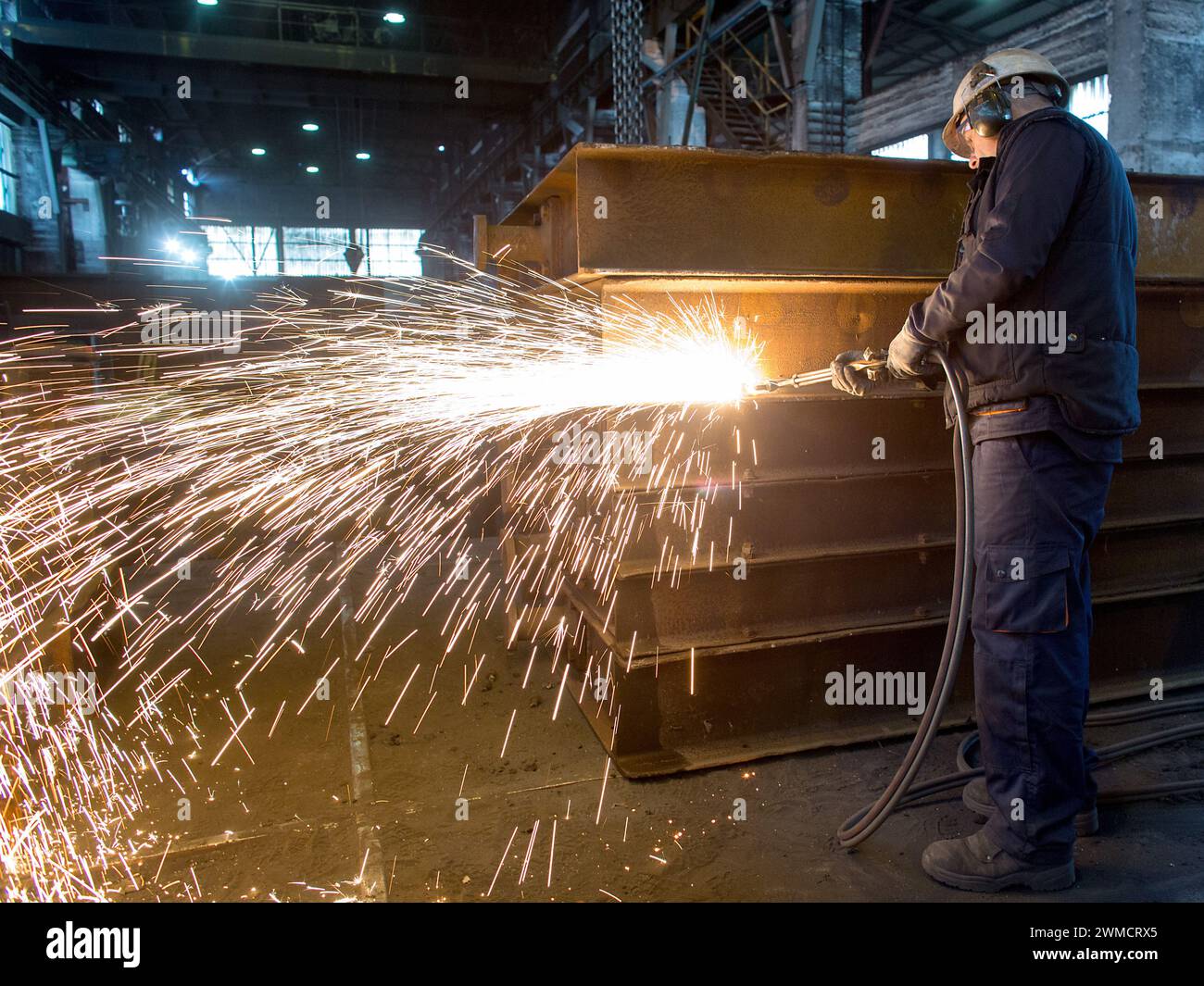 Olazabal y Huarte, SAU, ist eine Eisengießerei, die graues duktiles Eisen und spezielle Teile für Windkraftanlagen herstellt. Spanien Bilbao.vvbvanbree fotografie Stockfoto