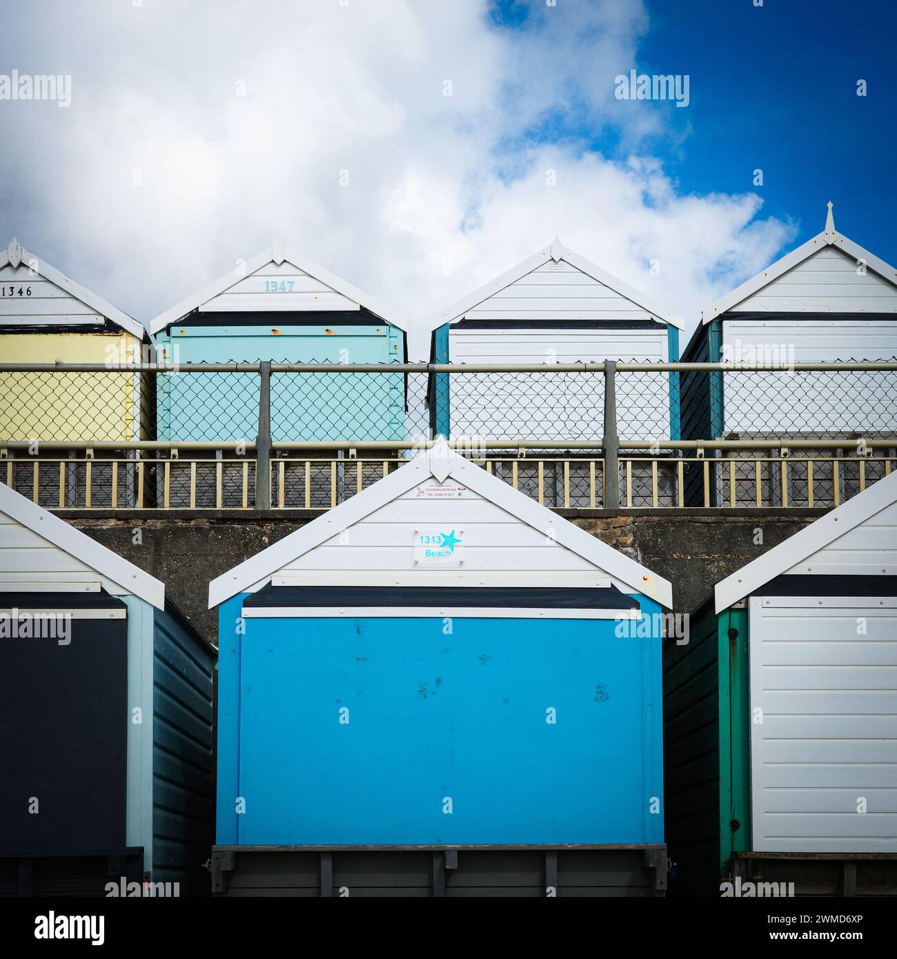 Southbourne Beach Hütten, Bournemouth Stockfoto
