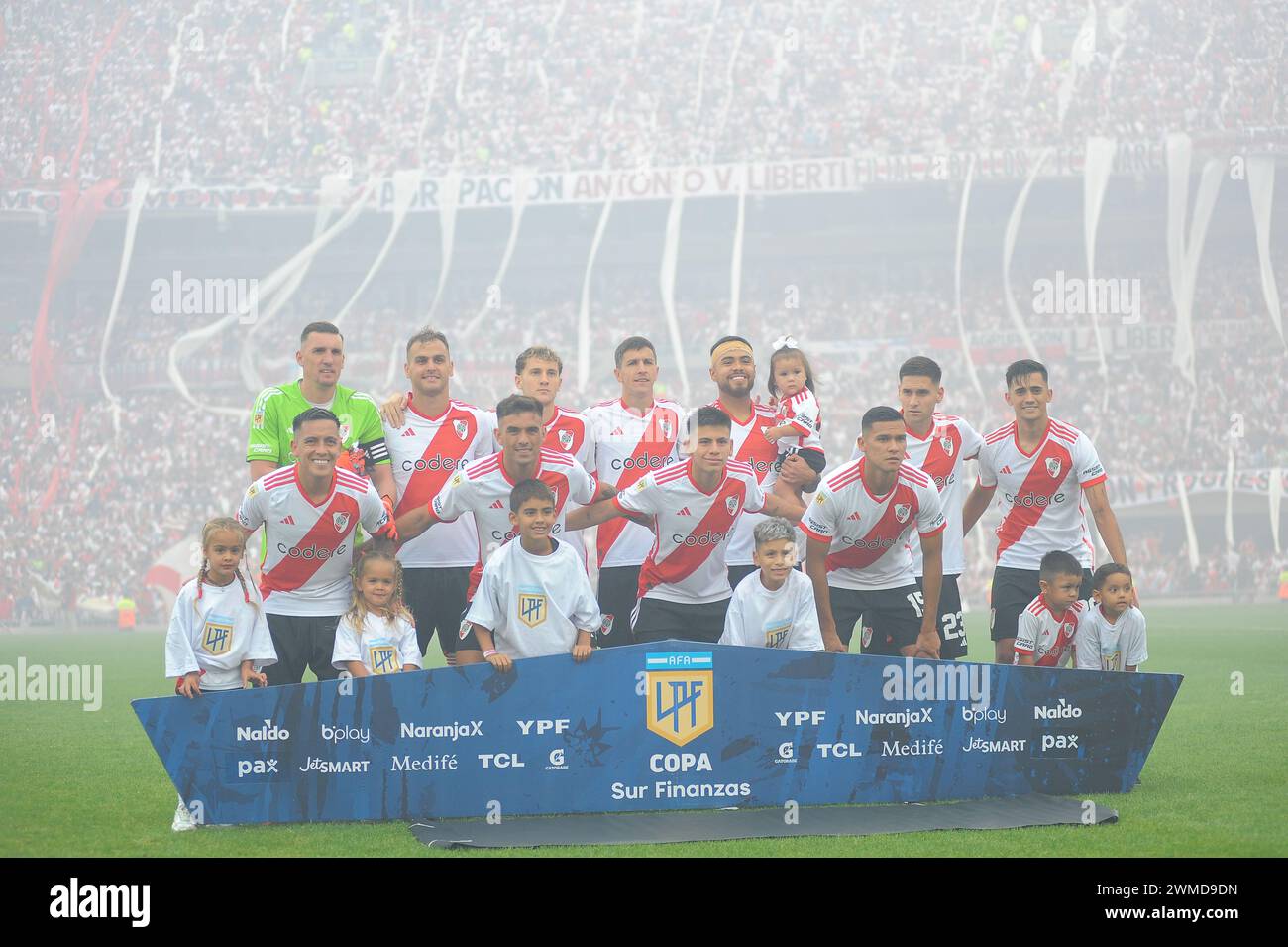 Buenos Aires, Argentinien, 25. Februar 2024. River Plate Team während des Spiels zwischen River Plate und Boca Juniors. Quelle: Workphotoagencia/Alamy Live News Stockfoto