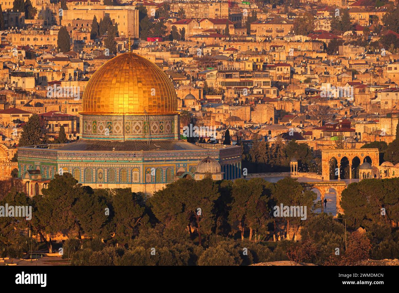 Der Felsendom auf dem Tempelberg in Jerusalem, Israel Stockfoto