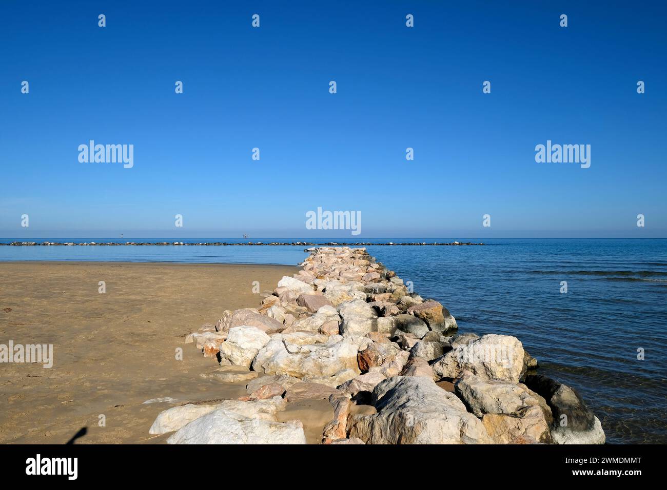 Blick auf den Strand Le Morge in Torino di Sangro, Abruzzen, Italien Stockfoto