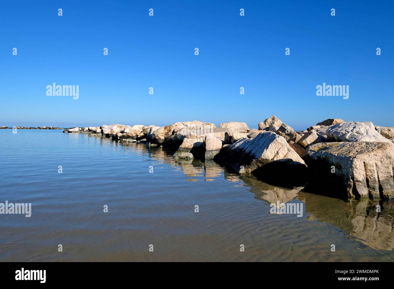 Blick auf den Strand Le Morge in Torino di Sangro, Abruzzen, Italien Stockfoto