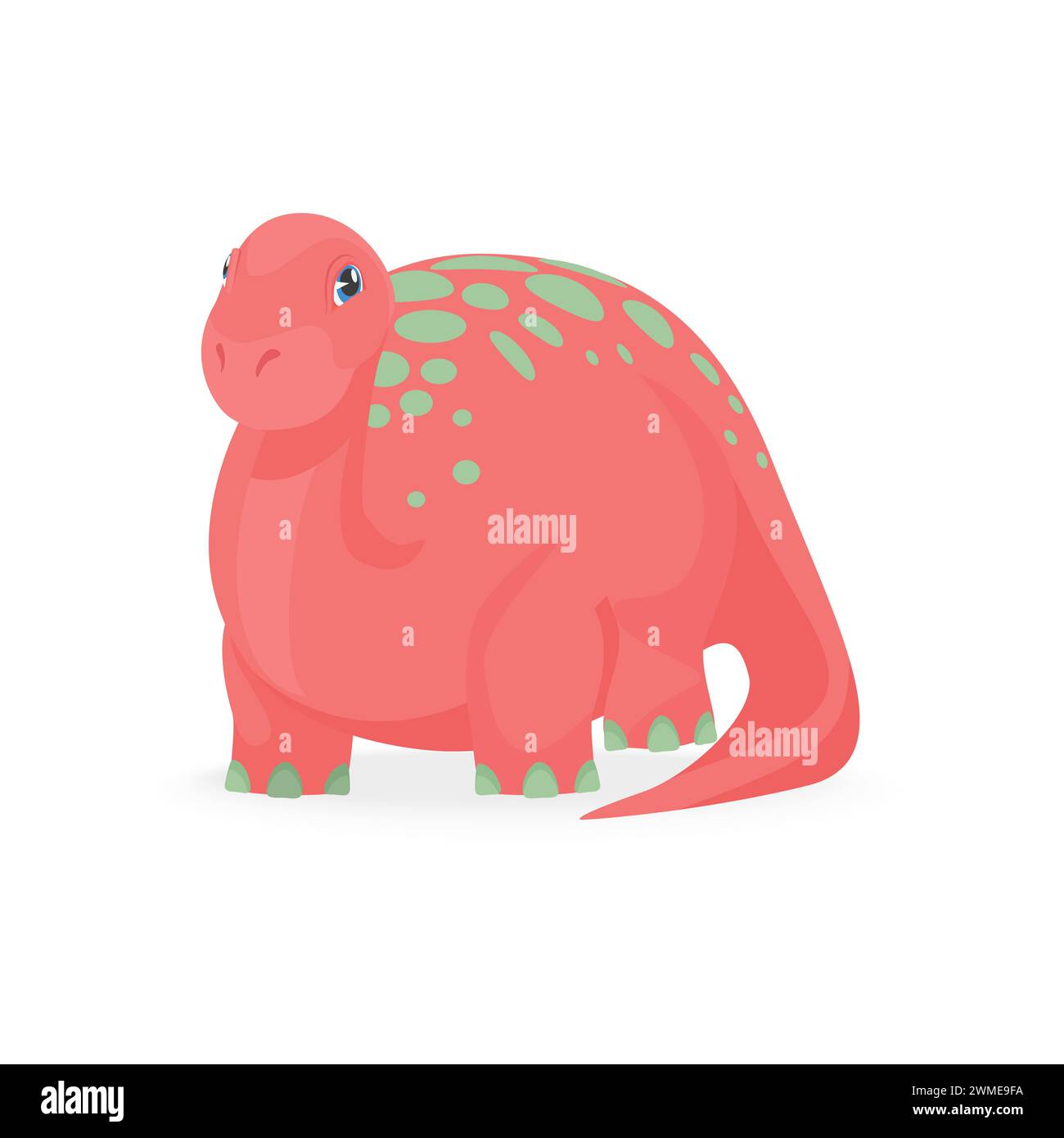 Netter roter Dinosaurier, entzückender Baby Brontosaurus der Jurassic Park Vektor Illustration Stock Vektor