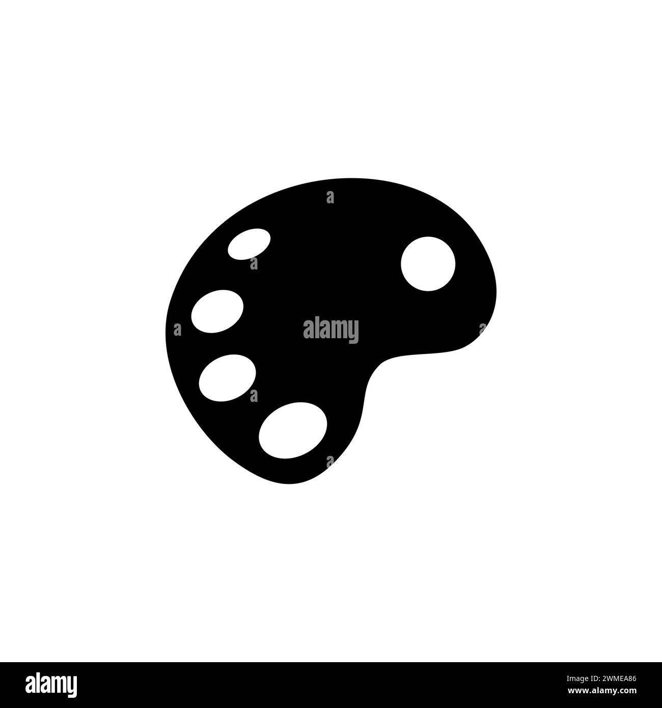 Pinsel mit dem Symbol für den flachen Vektor der Palette. Einfaches, ausgefülltes Symbol auf weißem Hintergrund Stock Vektor