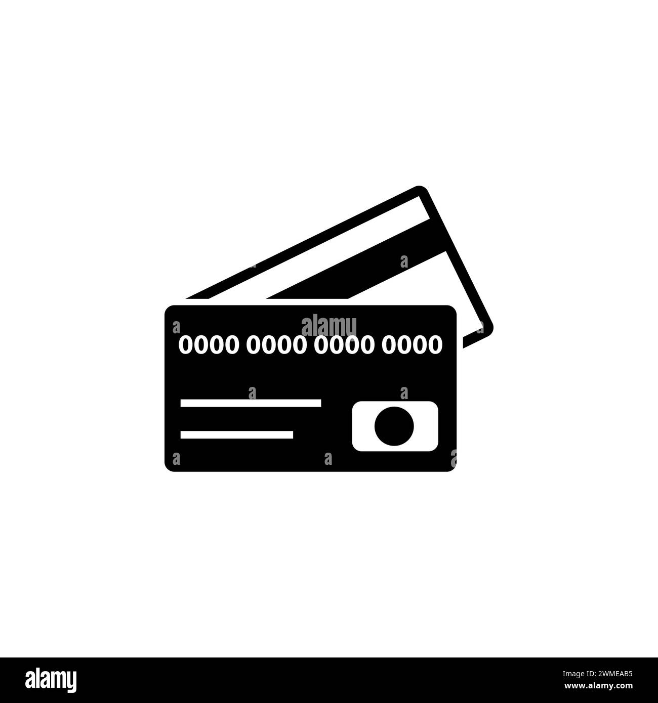 Bankkreditkarten - flaches Vektorsymbol. Einfaches, ausgefülltes Symbol auf weißem Hintergrund Stock Vektor