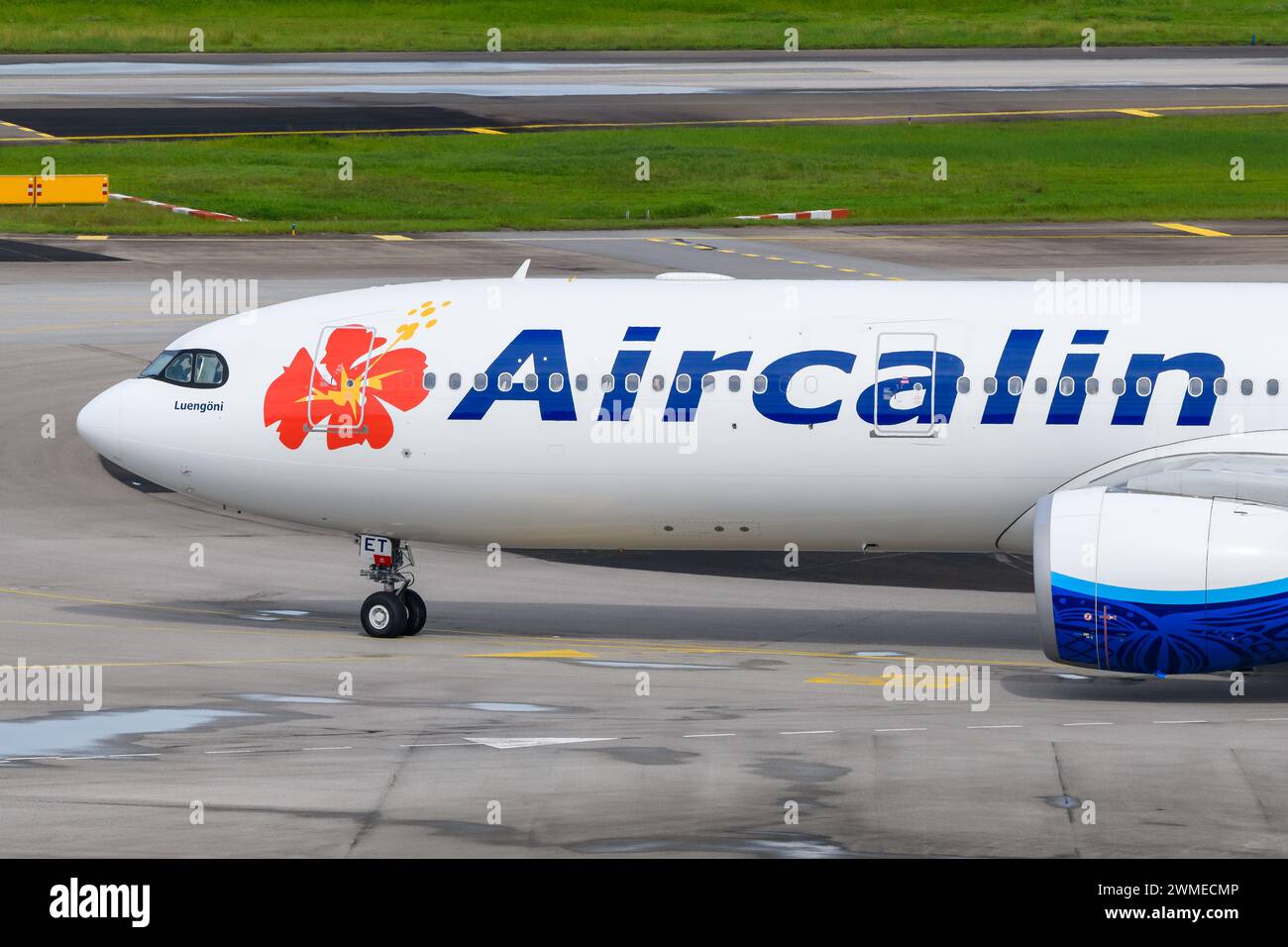 Aircalin Airbus A330 im Rollverkehr. Flugzeug A330neo von AirCalin. Flugzeug der Flaggengesellschaft von Neukaledonien bekannt als Air Calin oder Air Caledonie. Stockfoto