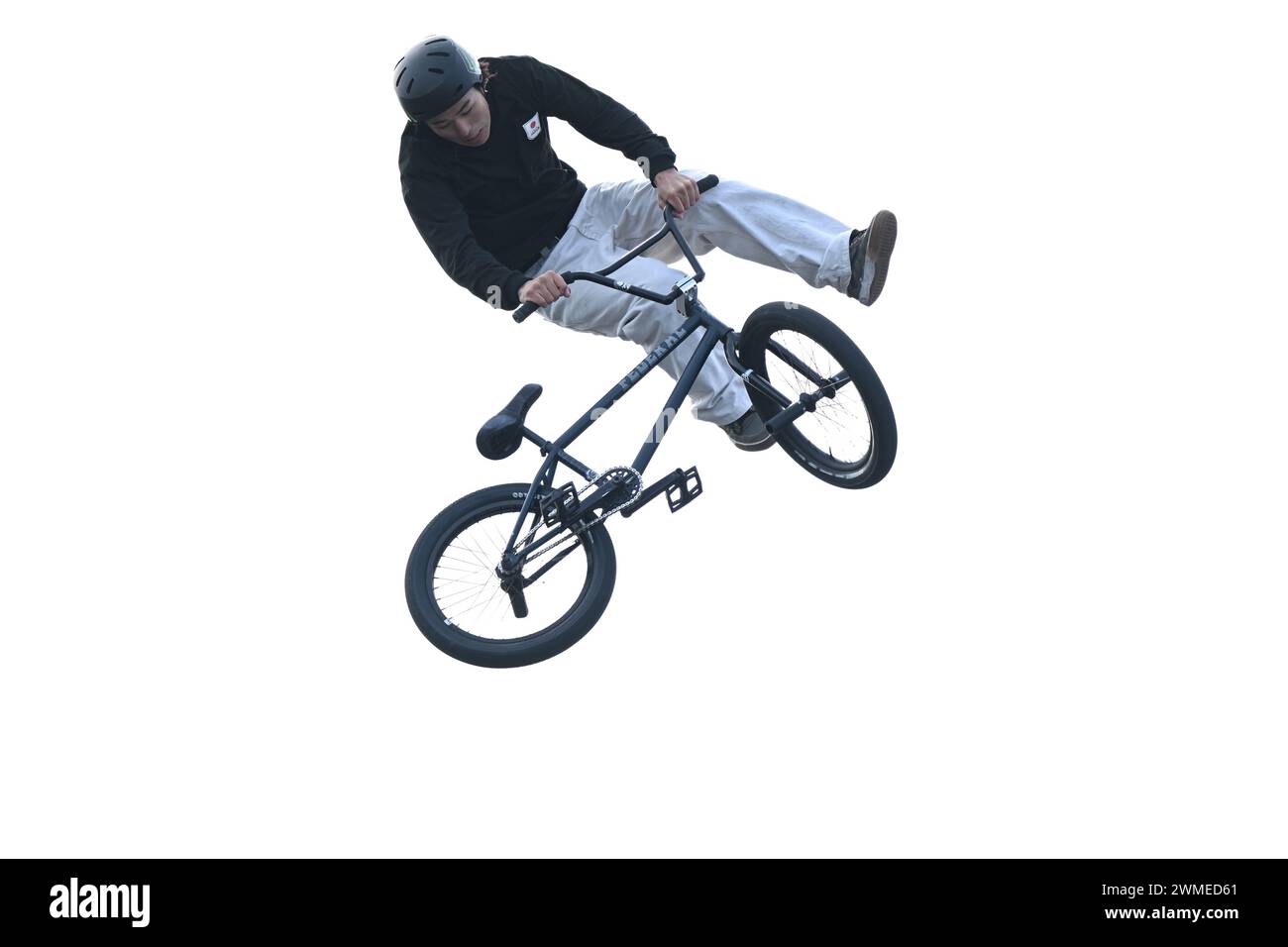 Kanagawa, Japan. Kredit: MATSUO. Februar 2024. Joji Mizogaki (JPN) BMX: Enoshima Wave fest UCI BMX Freestyle Park & Flatland World Cup bei Enoshima in Kanagawa, Japan. Quelle: MATSUO .K/AFLO SPORT/Alamy Live News Stockfoto