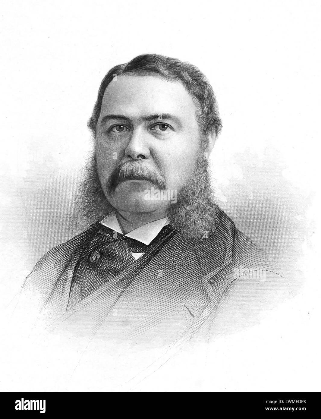Stich aus dem 19. Jahrhundert Chester A. Arthur Stockfoto