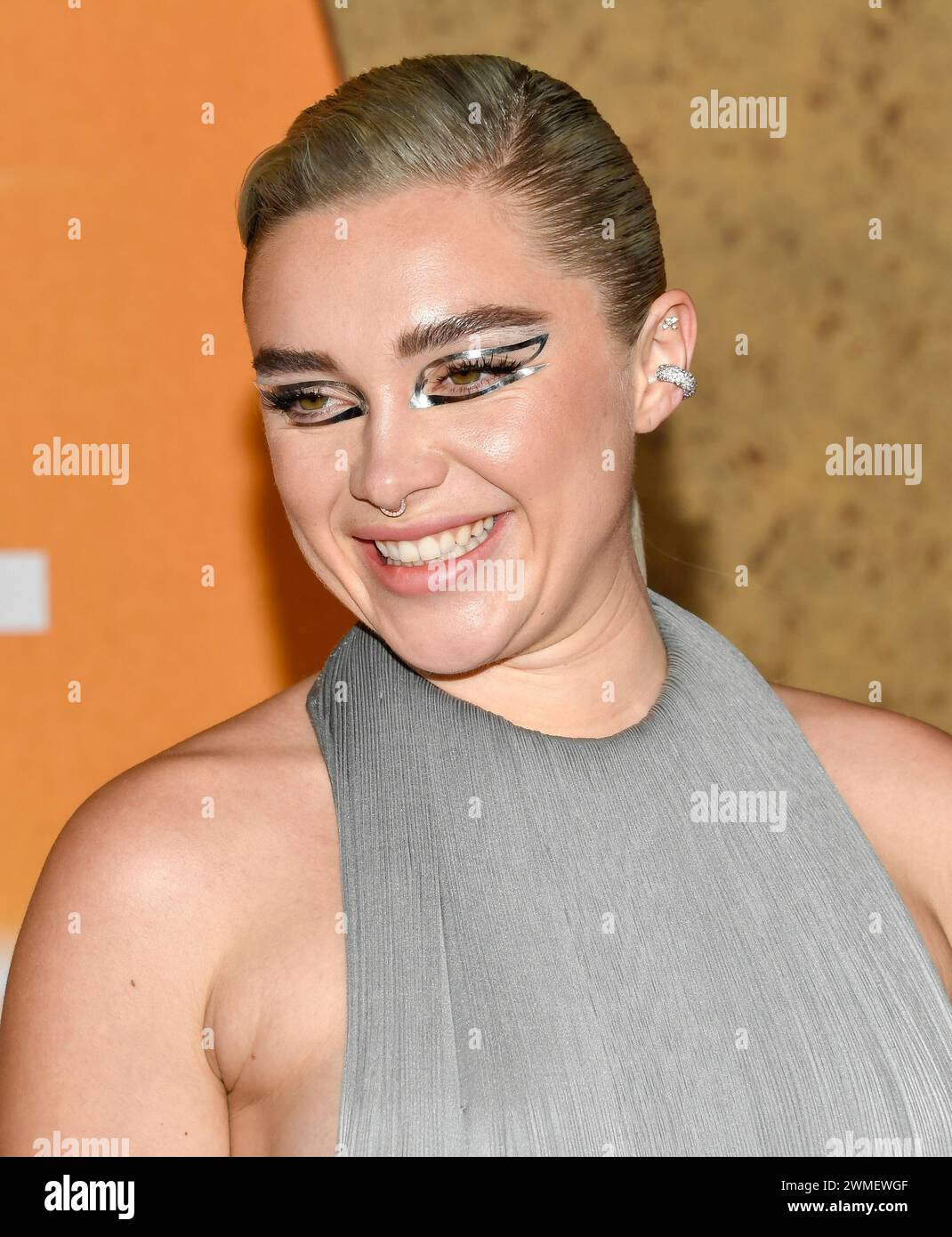 Florence Pugh attends the premiere of "Dune: Part Two" at Lincoln