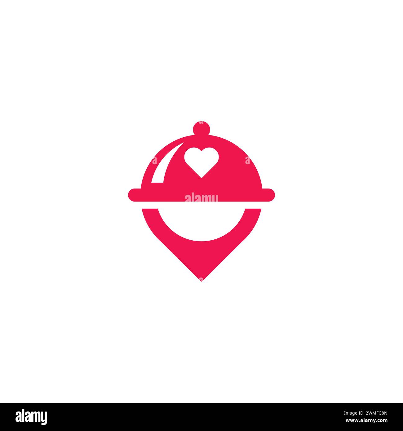 Pin Food Logo Einfaches Design. Love Food Logo Stock Vektor