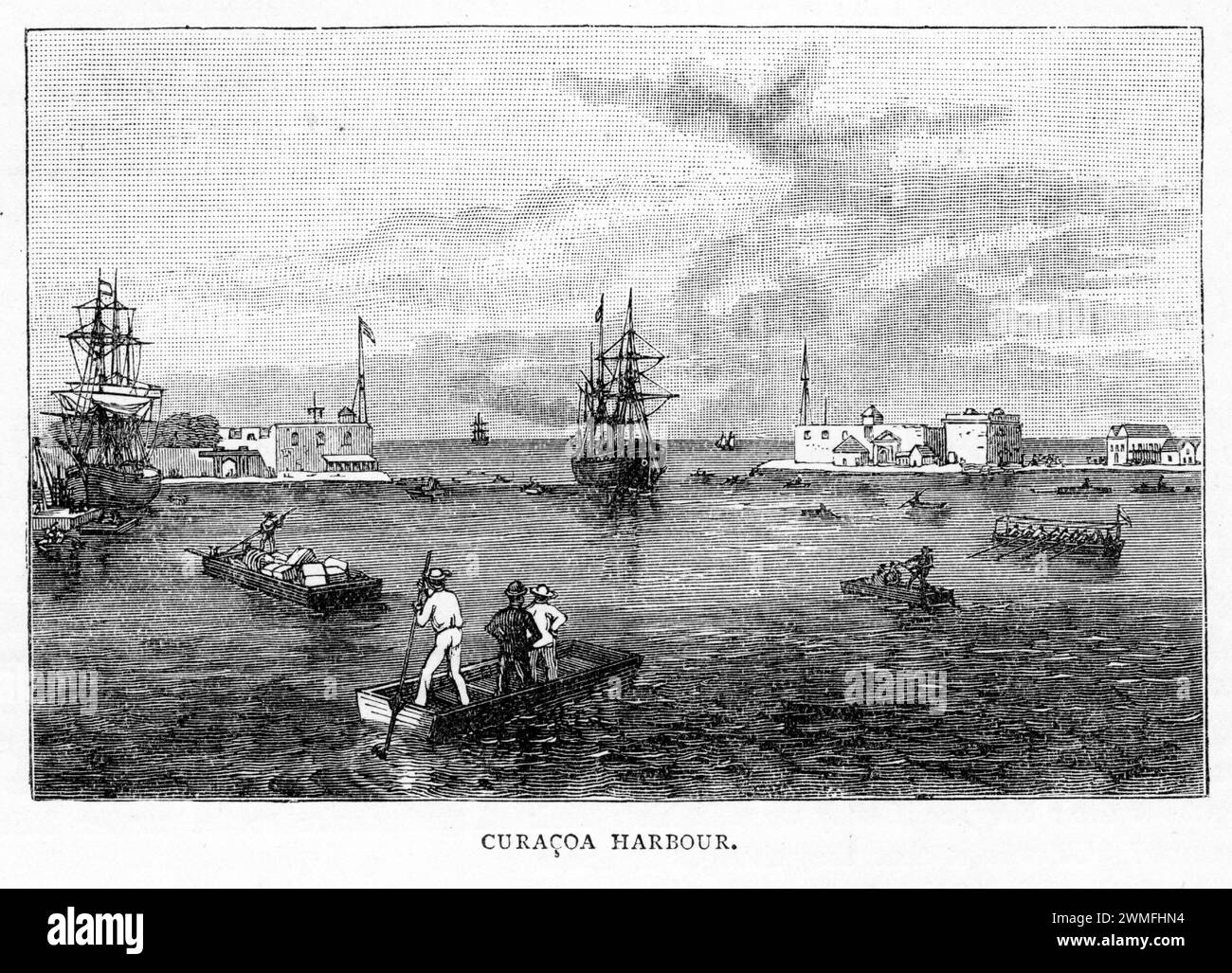 Der Hafen von Curacao in Niederländisch-Westindien, um 1900 Stockfoto