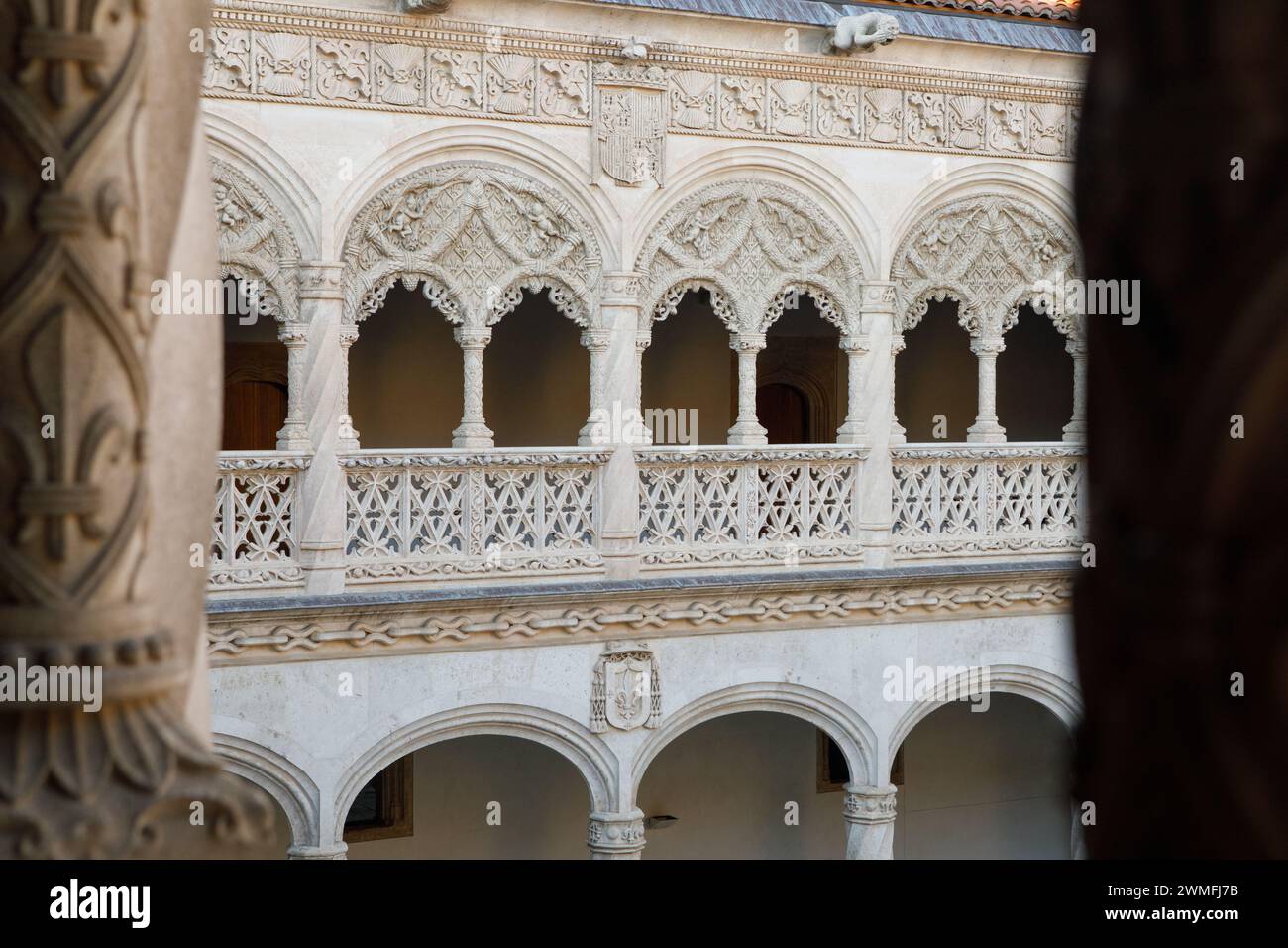 Valladolid, Spanien - 18. Februar 2024: Kreuzgang des Nationalen Museums der Skulptur Stockfoto