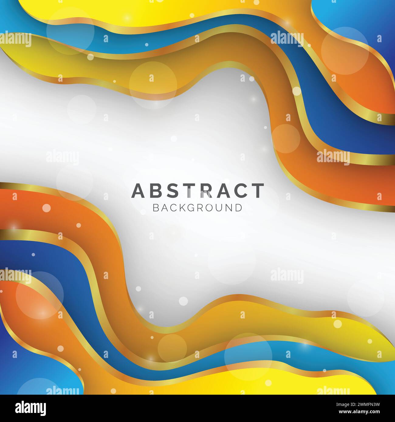 Abstrakte moderne bunte flüssige Form Hintergrund, Vorlage für Website, Banner Kunst, Posterdesign, gelbe und blaue Farbverlauftapete, Vektor Stock Vektor