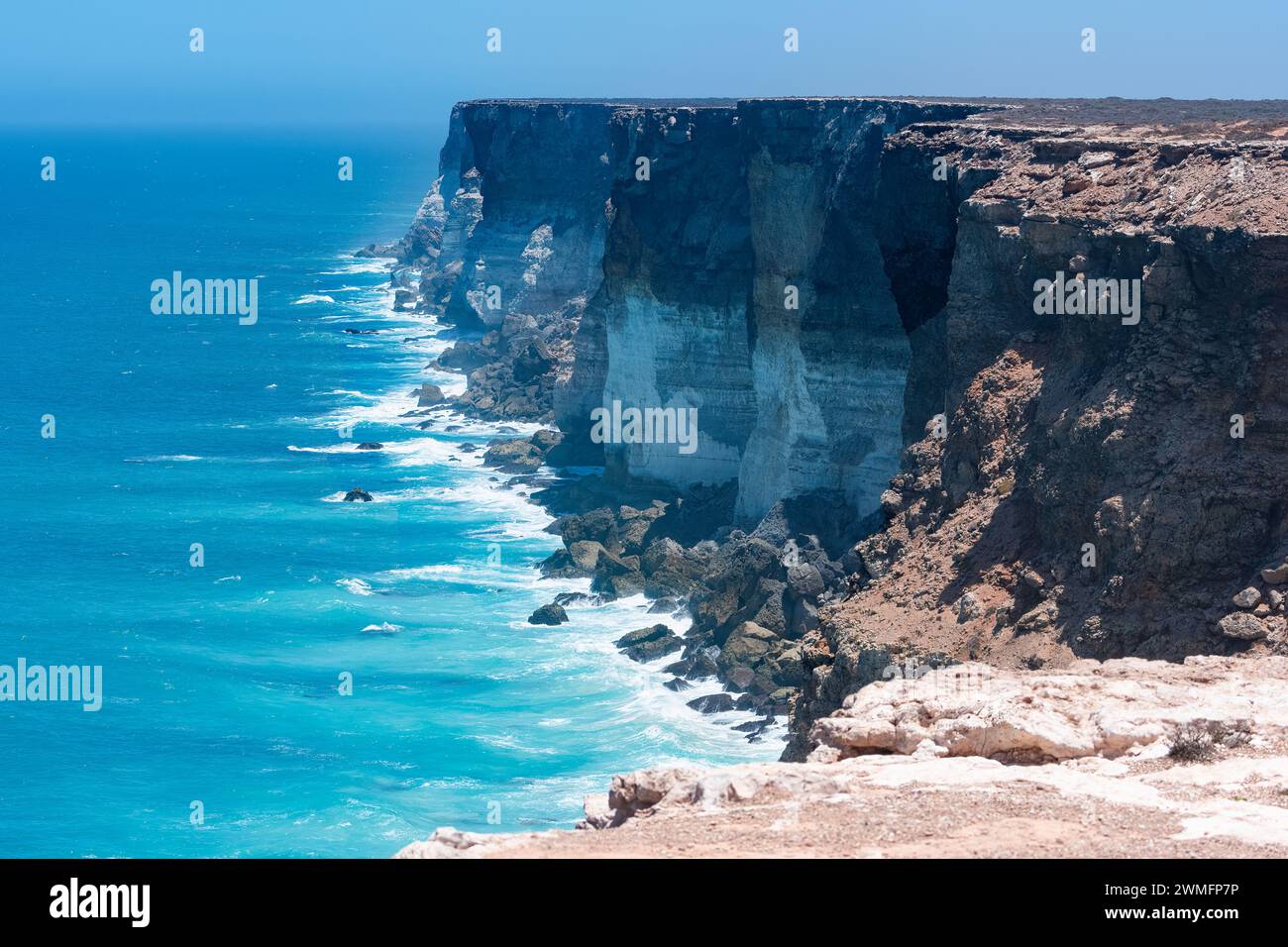 Die Head of Bight und die Bunda Cliffs sind eine Touristenattraktion in Nullarbor, South Australia, SA, Australien Stockfoto
