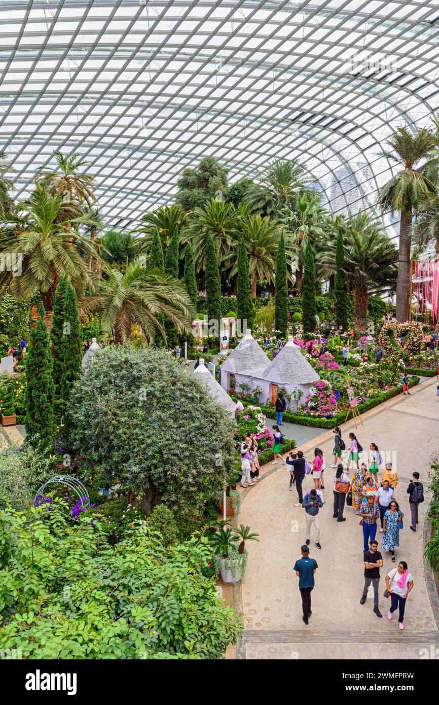 Beliebter Flower Dome in den Gardens by the Bay, Singapur Stockfoto