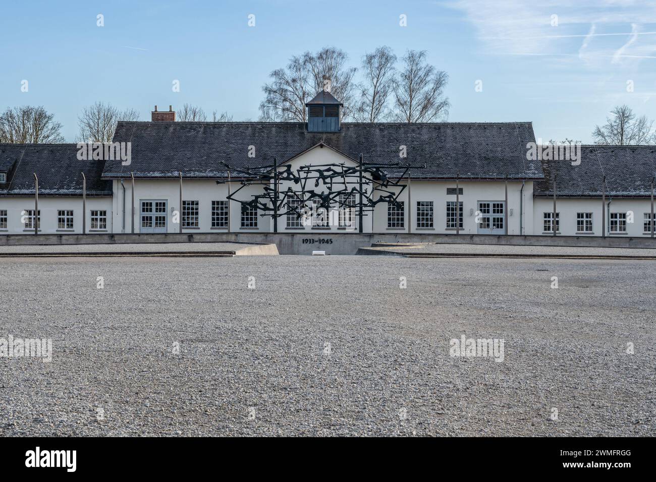 KZ-Gebäude Dachau in Deutschland. Stockfoto
