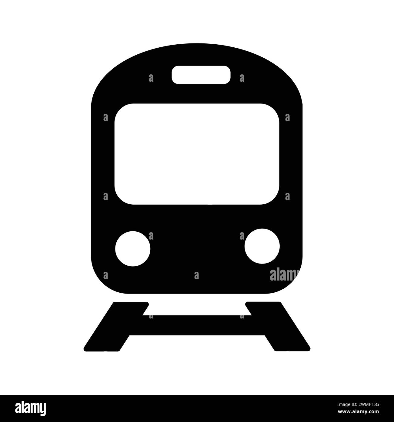 Train-Symbol Einfacher Vektor. Lokomotivschild – Umriss. Modernes Transportsymbol. Travel Railroad Station Für Apps Und Websites Stock Vektor