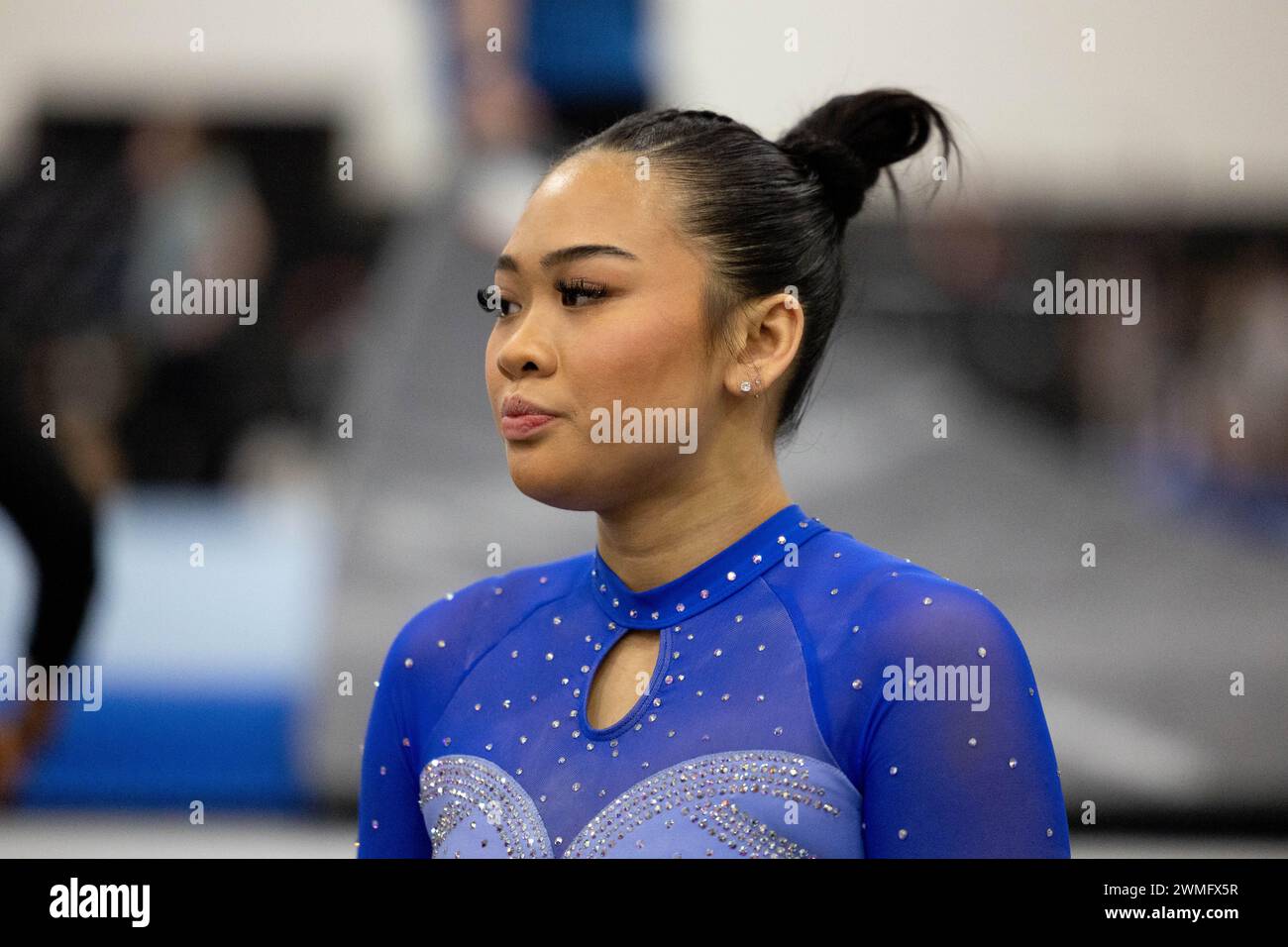 24. Februar 2024: Olympiasiegerin Suni Lee beim Wintercup 2024. Die Veranstaltung findet im Kentucky International Convention Center in Louisville, Kentucky, statt. Melissa J. Perenson/CSM Stockfoto