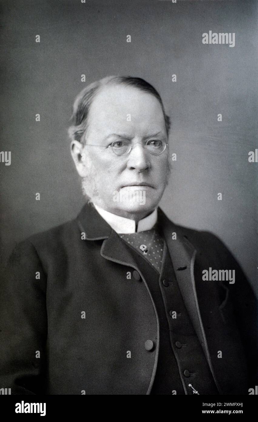 Porträt von ist Baron Playfair, Lyon Playfair oder Lord Playfair (1818-1898) liberaler Politiker, Postmaster General (1873-1874), schottischer Wissenschaftler und Promoter der Playfair Cipher aka Playfair Square oder Wheatstone-Playfair Cipher. Vintage des historischen Fotos c1870. Stockfoto