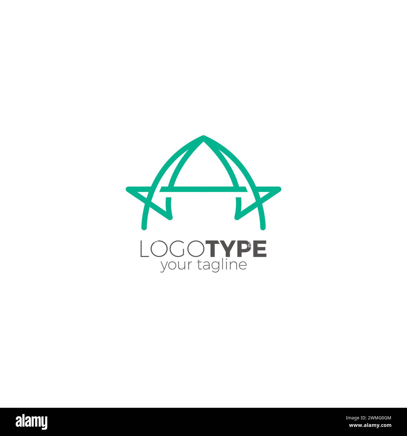 Buchstaben Ein Logo mit Linienkombination. Ein erstes Logo Stock Vektor