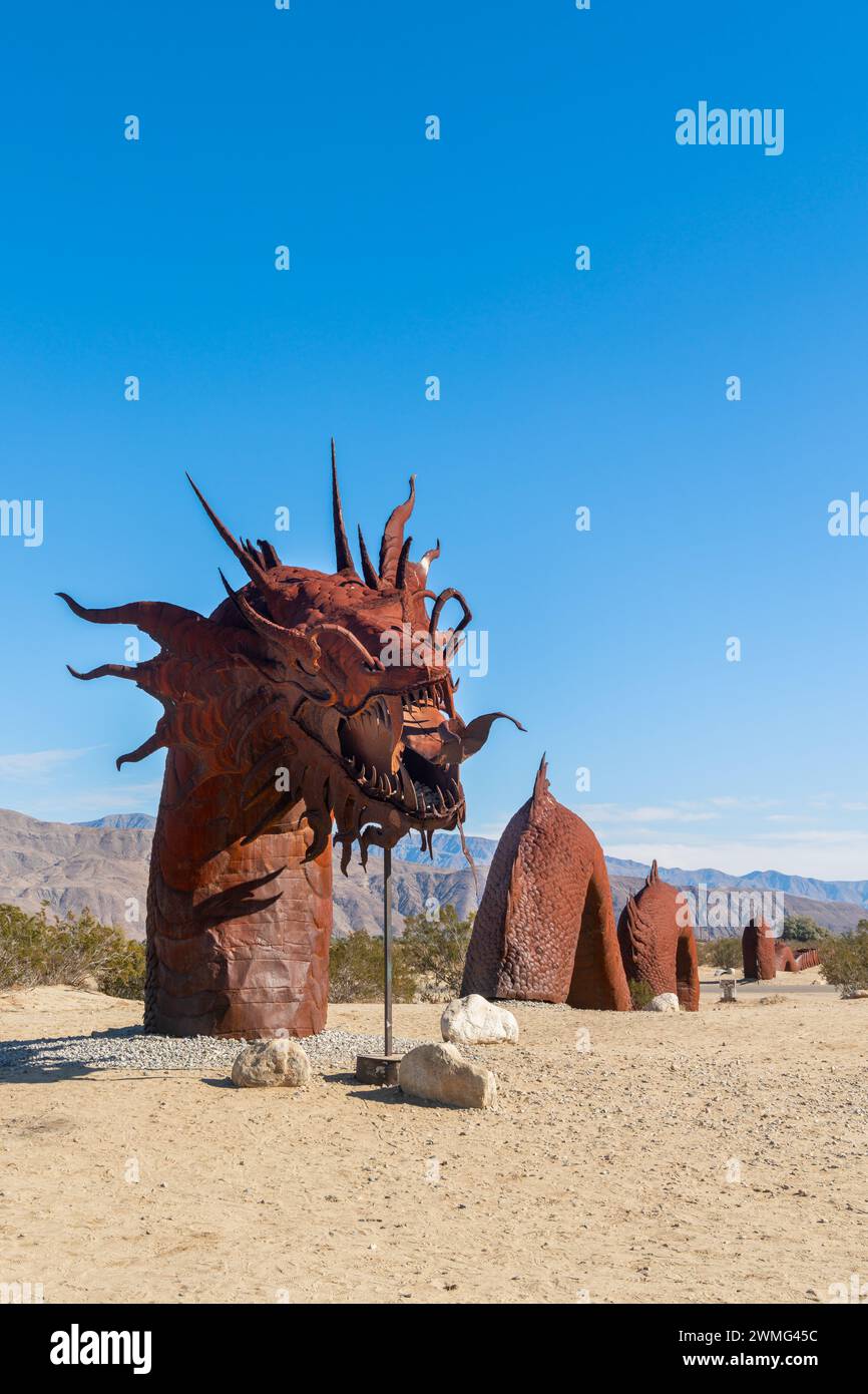 Kupferdrachenstatue in Borrego Springs Stockfoto