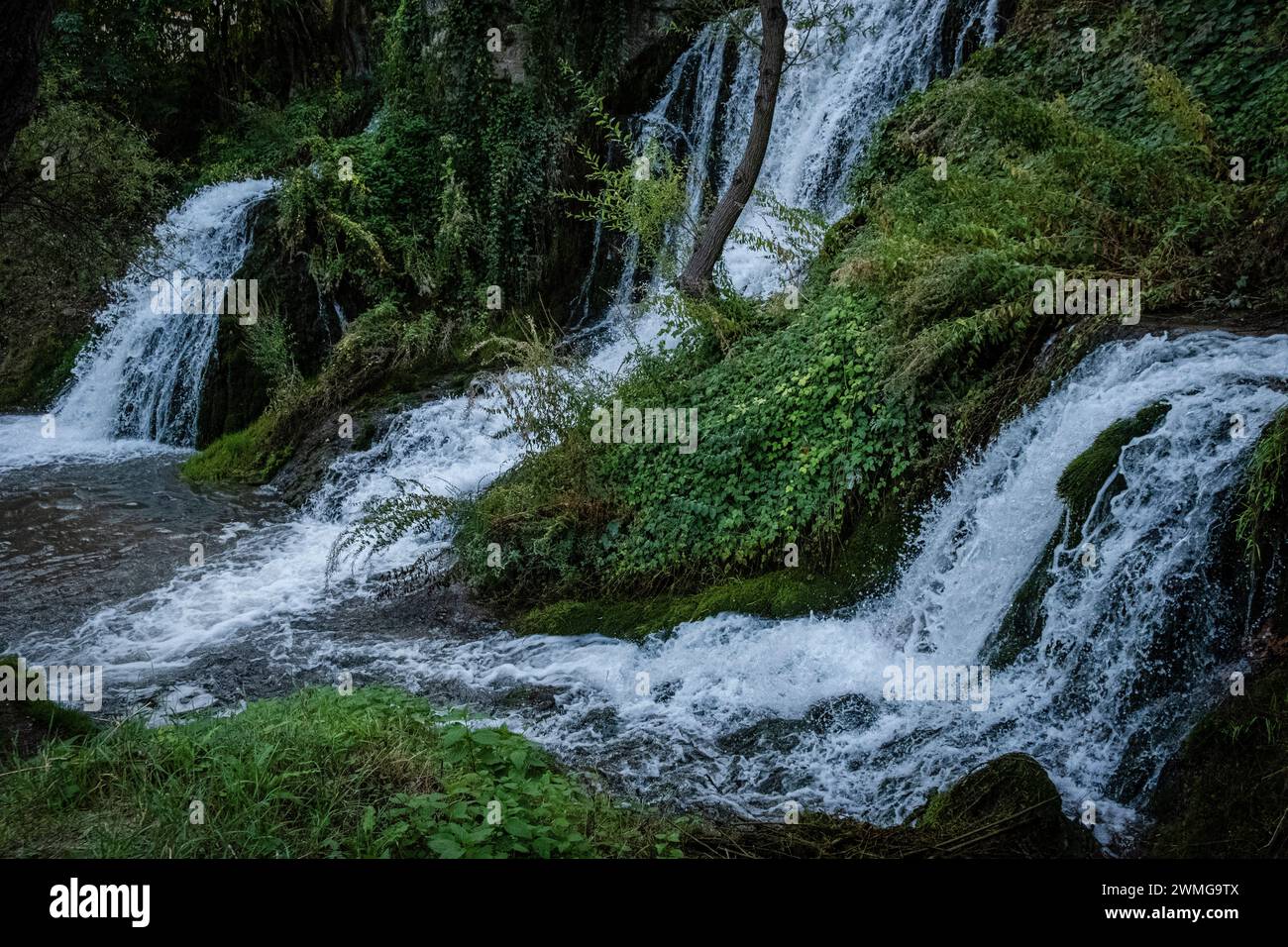 Trillo Wasserfall, La Alcarria, Guadalajara, Spanien Stockfoto