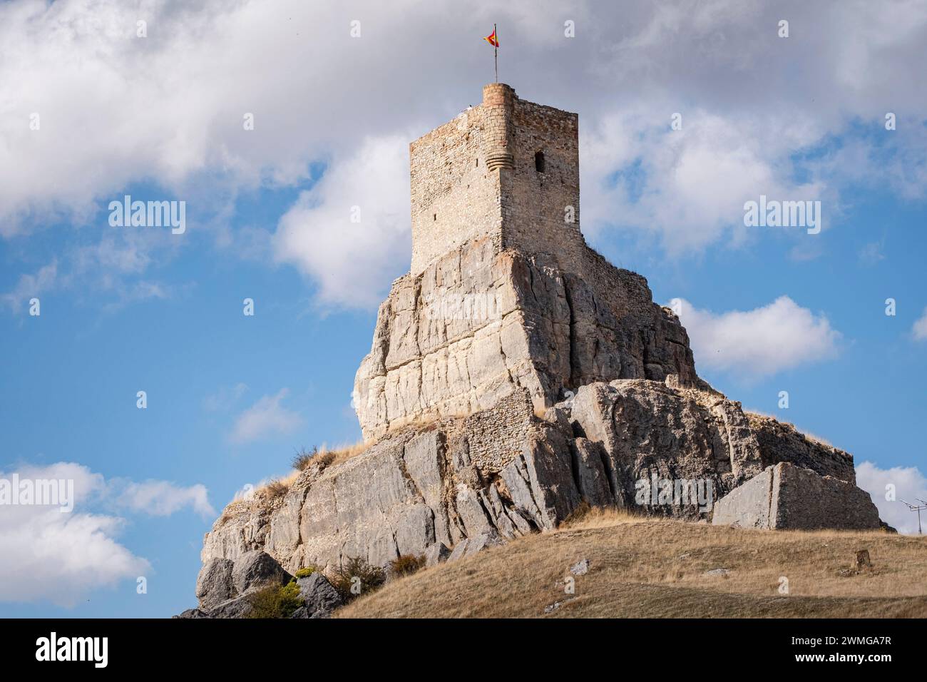 Burg von Atienza, Festung muslimischen Ursprungs, Atienza, Provinz Guadalajara, Spanien Stockfoto