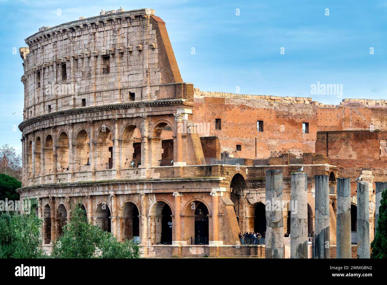 Außenansicht des Kolosseums, Rom, Italien Stockfoto
