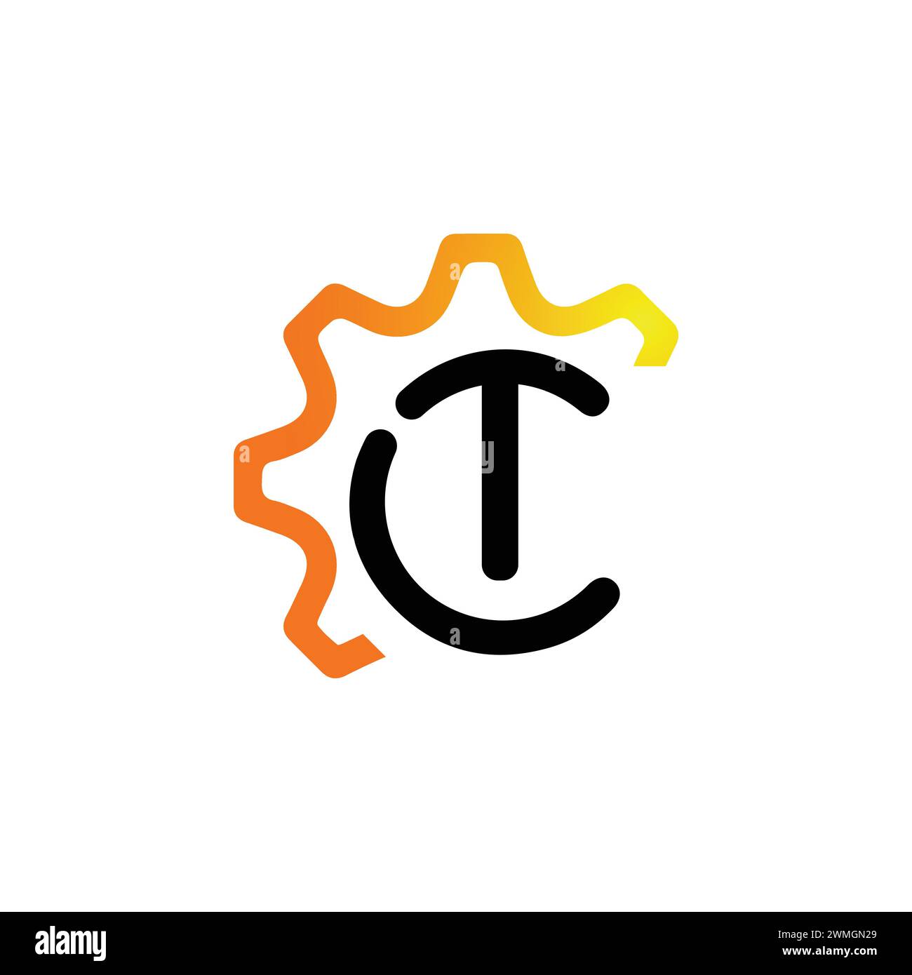 Tech Gear Logo auf Letter LT Vorlage TECH Gear auf LT Letter Initial TECH Gear Sign Konzept Stock Vektor