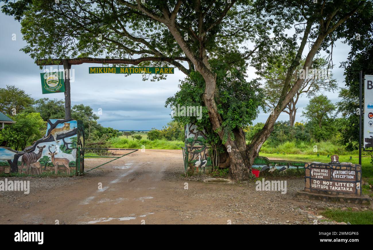 Der Haupteingang zum Mikumi Nationalpark in Tansania Stockfoto