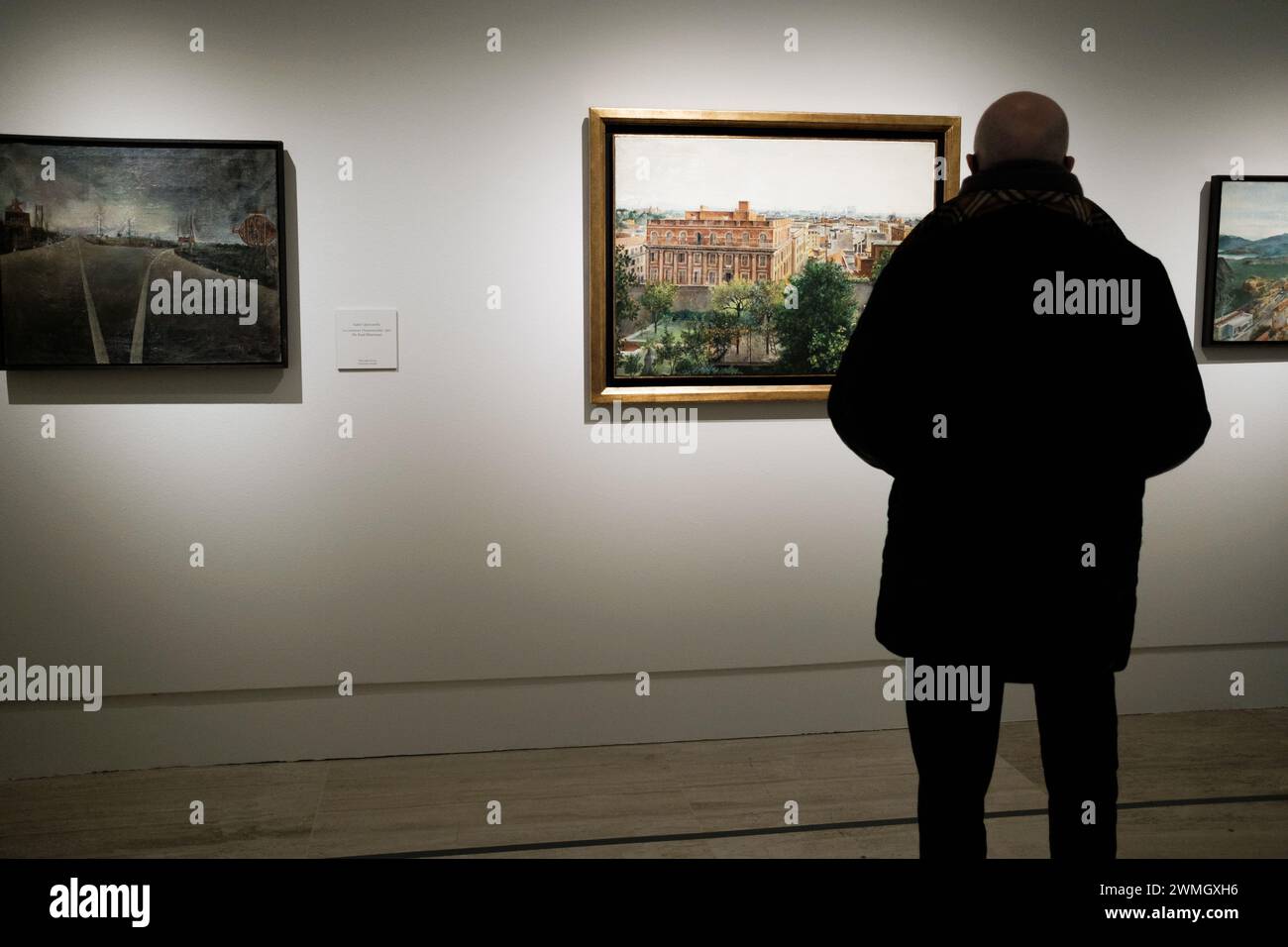 Blick auf die Ausstellung „der intime Realismus von Isabel Quintanilla“ im Thyssen-Bornemisza-Nationalmuseum in Madrid, 26. Februar 2024, Spanien Stockfoto