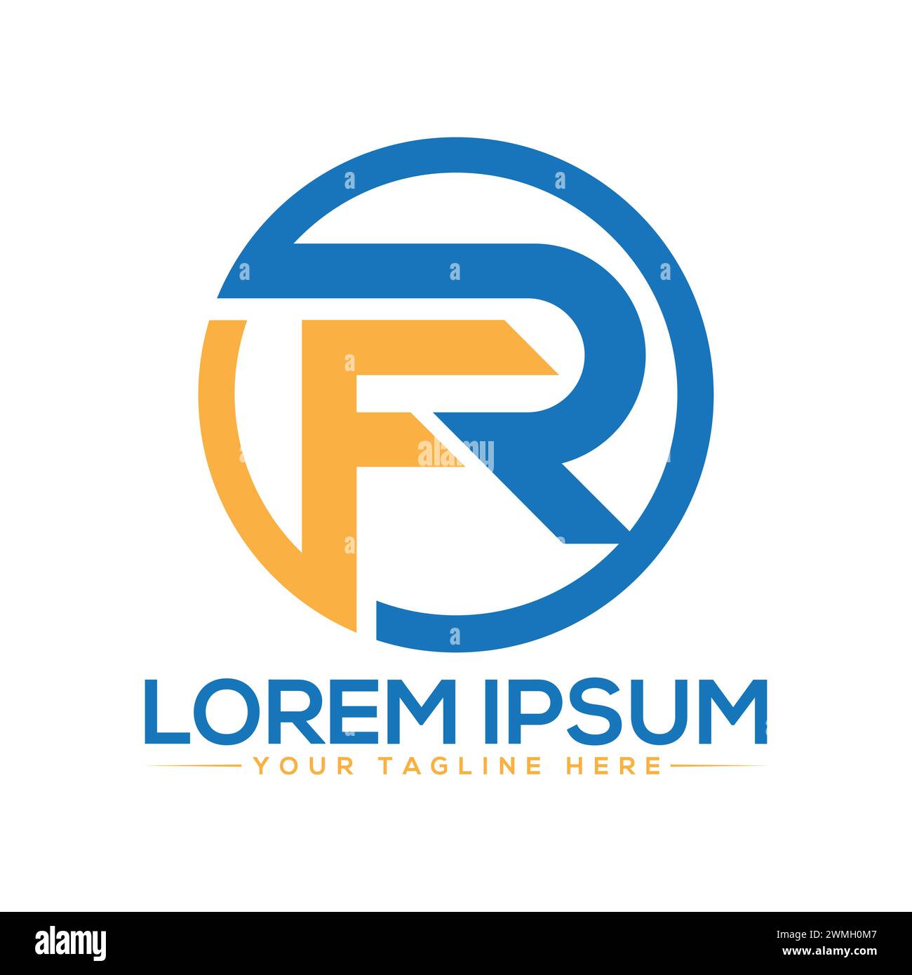 Logo-Design mit FR-Buchstaben. Stock Vektor