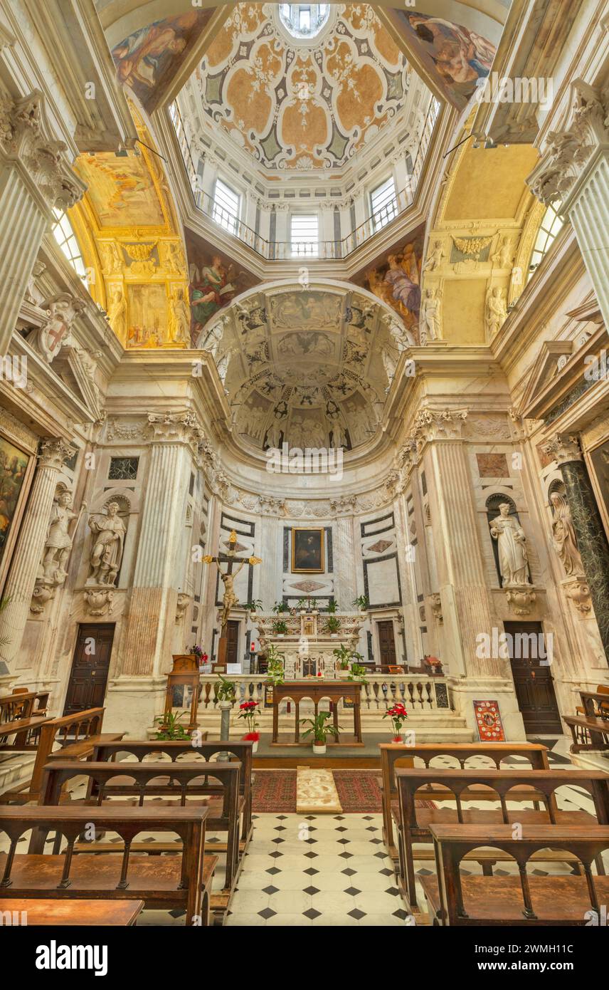 GENOVA, ITALIEN - 7. MÄRZ 2023: Die Kirche Chiesa di san Pietro in Banchi. Stockfoto