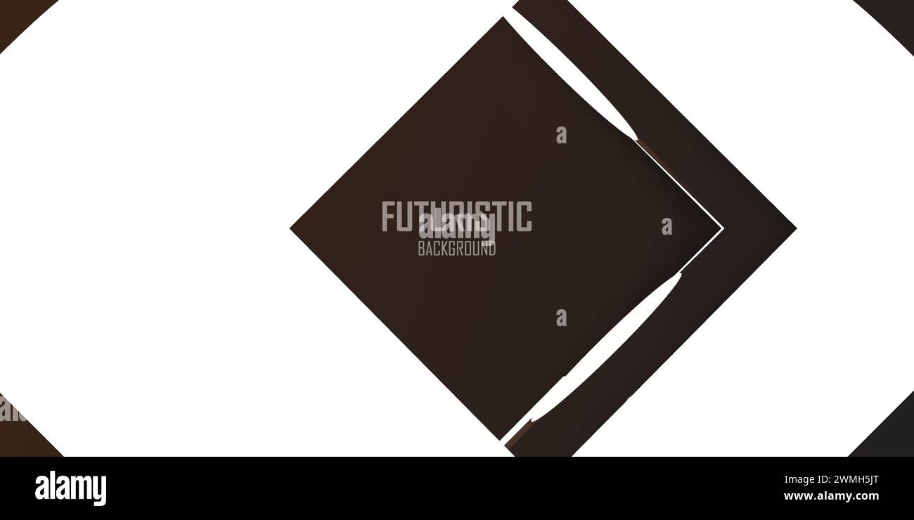 Futuristischer dunkelbrauner abstrakter Hintergrund mit goldenen Linien und Schatten, geometrische Formen überlappen Schichten, grafisches Muster Banner Vorlage Design Stock Vektor