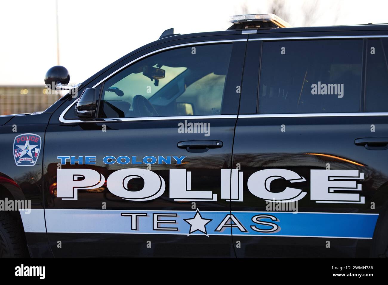 The Colony, Texas – 25. Februar 2024: Der Colony Police Cruiser Patrouilliert Auf Den Straßen Von Texas Stockfoto