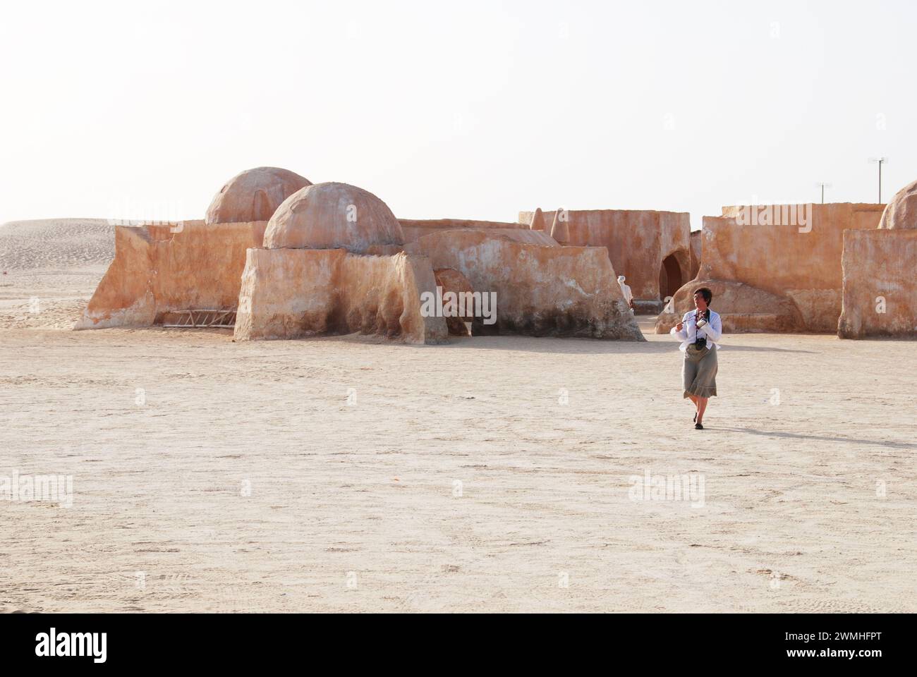 Die Überreste des Mos Espa Star Wars-Films, der in der Sahara bei Tamerza oder Tamaghza, Tschebika, Provinz Tozeur, Tunesien spielt Stockfoto